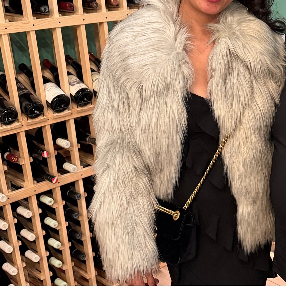 Topshop Gray Faux Fur Jacket - Picture 10 of 12